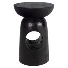 Ebonized Open Form Wood Side Table