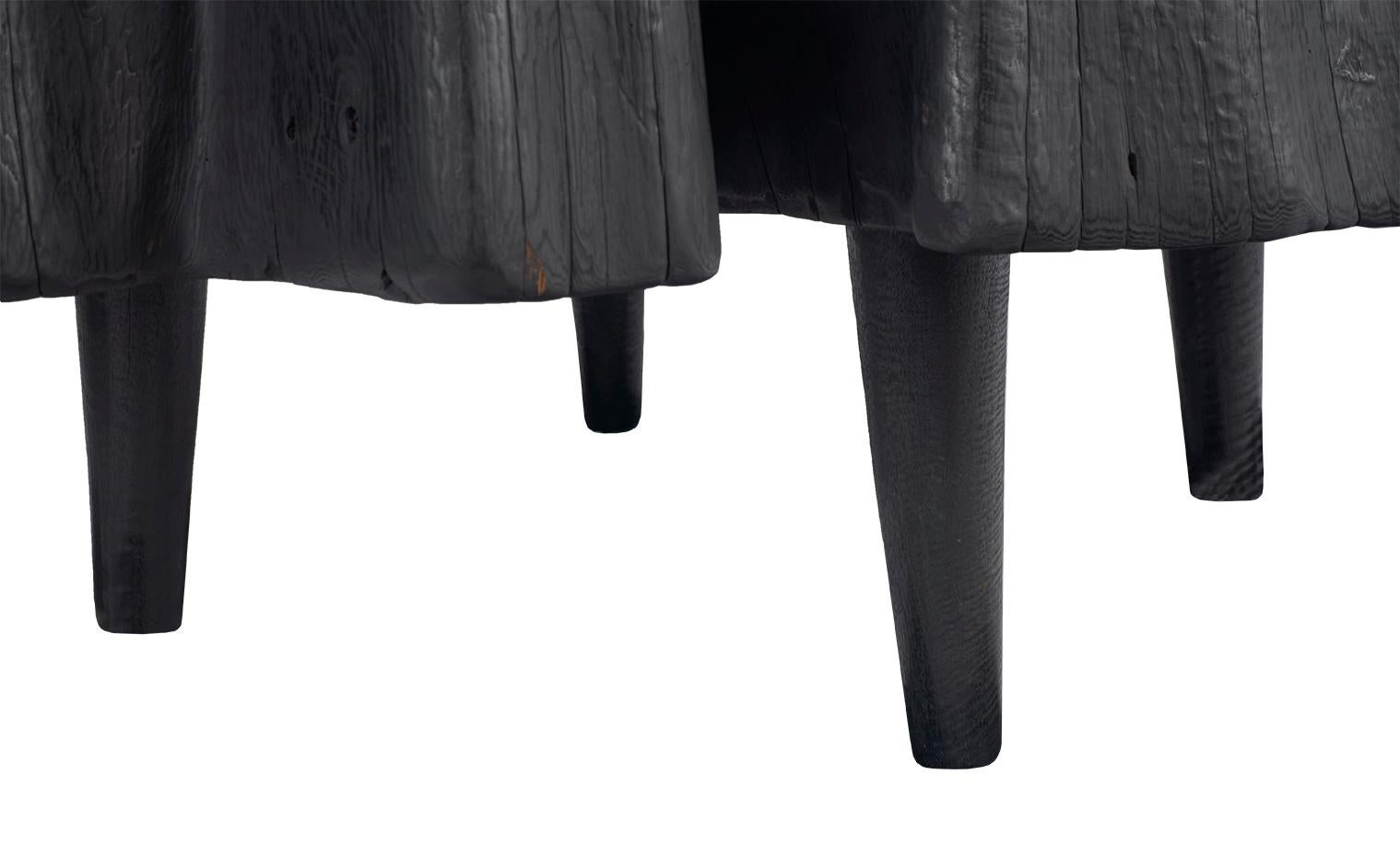 Ebonized Organic Form Lychee Wood Coffee Table In Good Condition For Sale In Dallas, TX