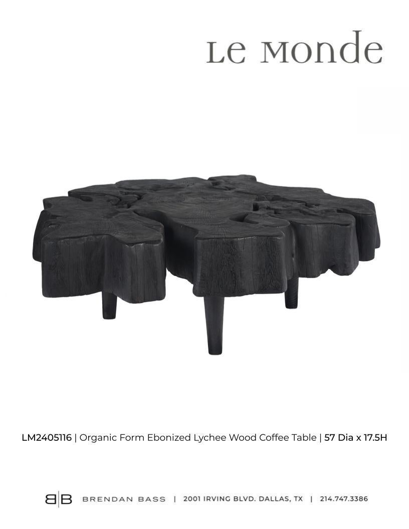 Ebonized Organic Form Lychee Wood Coffee Table For Sale 4