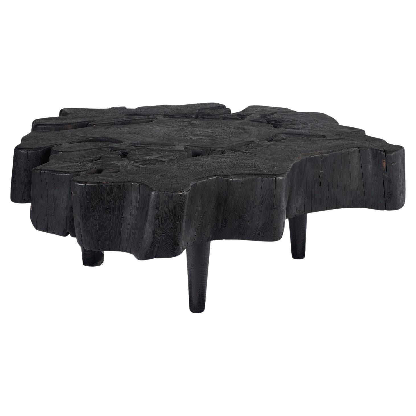 Ebonized Organic Form Lychee Wood Coffee Table