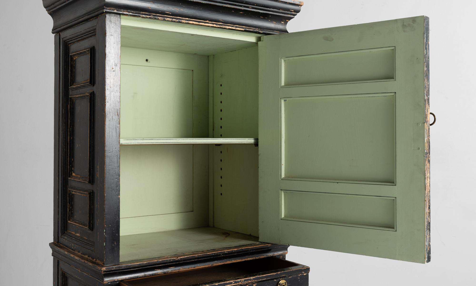 19th Century Ebonized Pine Cabinet