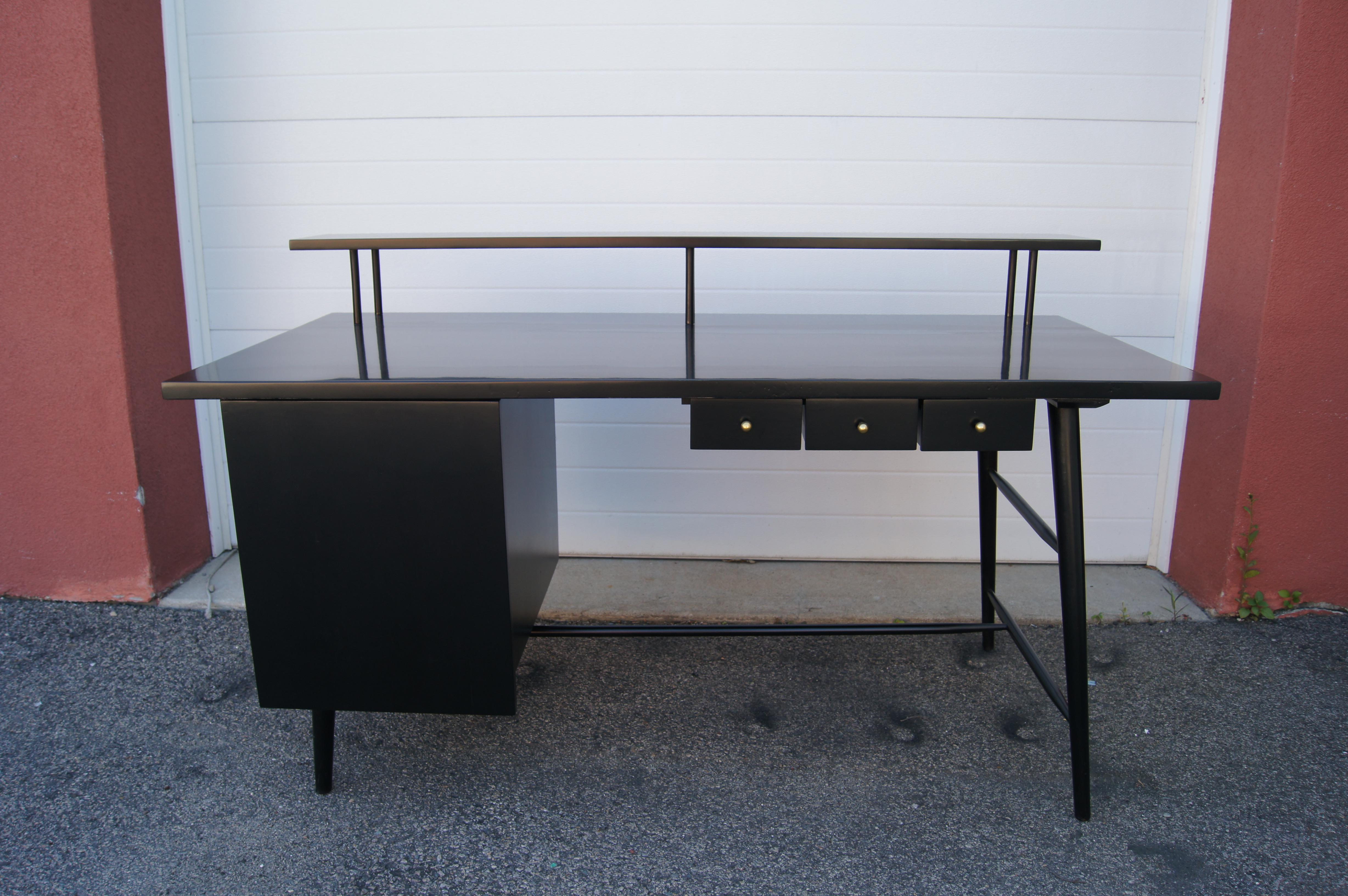 Ebonized Predictor Group Desk by Paul McCobb for O'Hearn Furniture Company For Sale 3