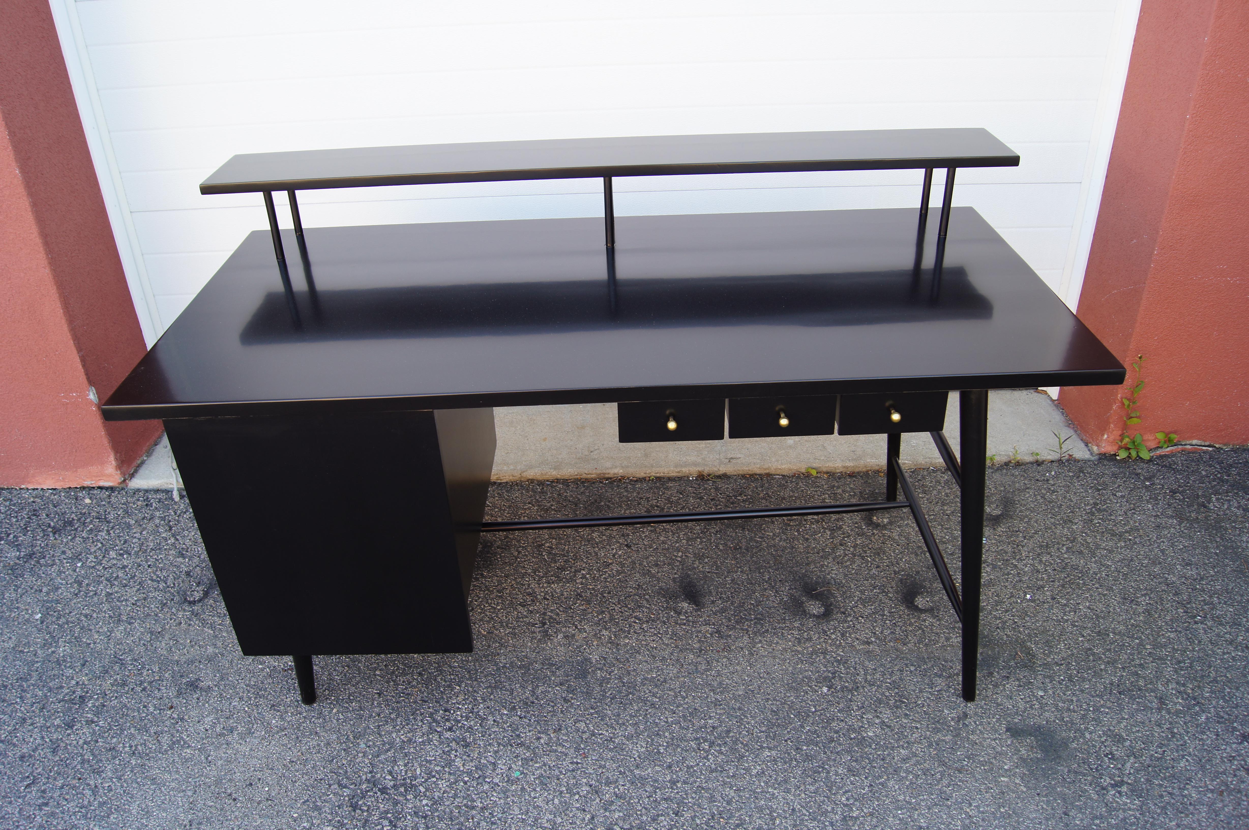 Mid-Century Modern Ebonized Predictor Group Desk by Paul McCobb for O'Hearn Furniture Company For Sale