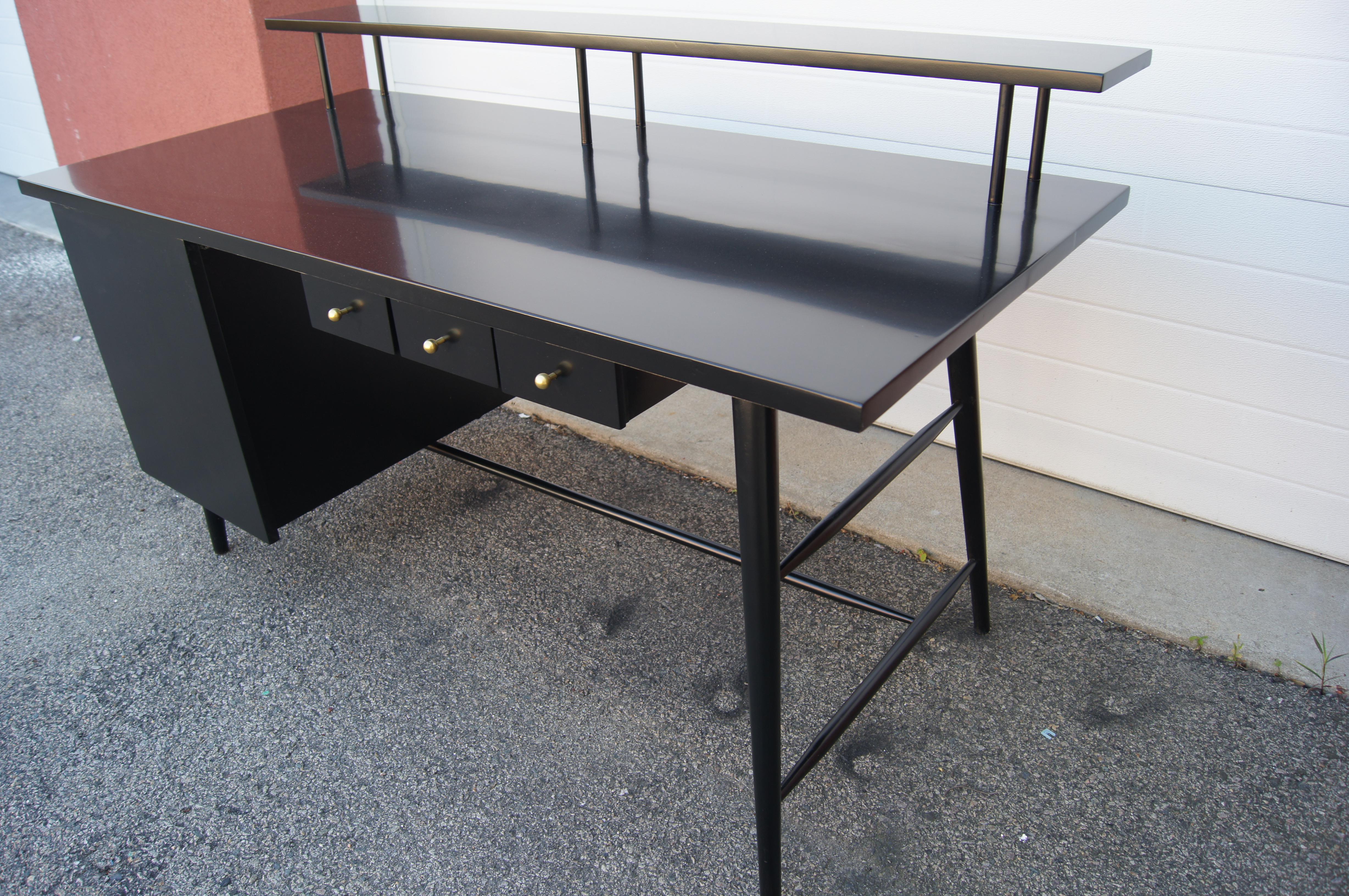 Mid-20th Century Ebonized Predictor Group Desk by Paul McCobb for O'Hearn Furniture Company For Sale