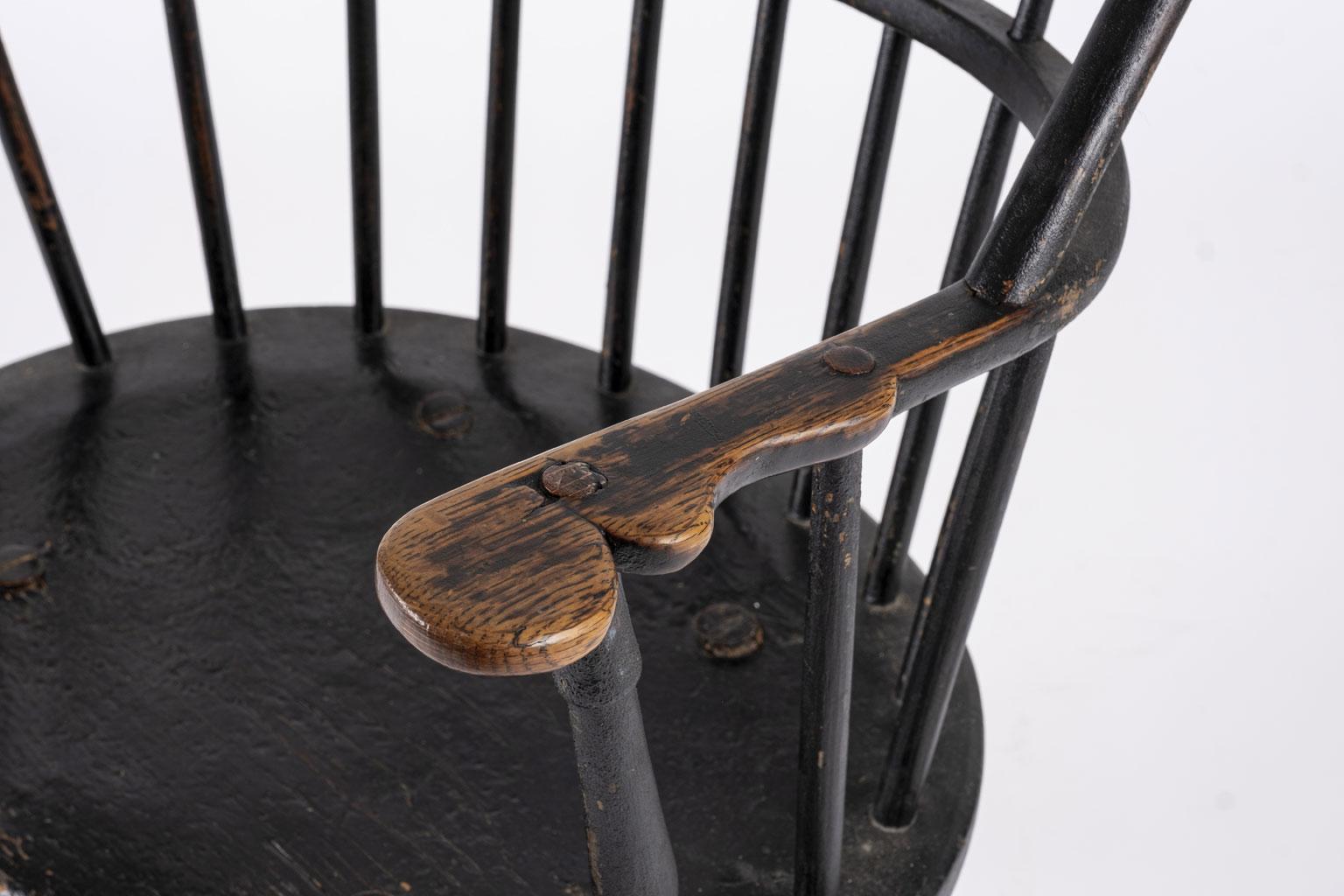 19th Century Ebonized Sack Back Windsor