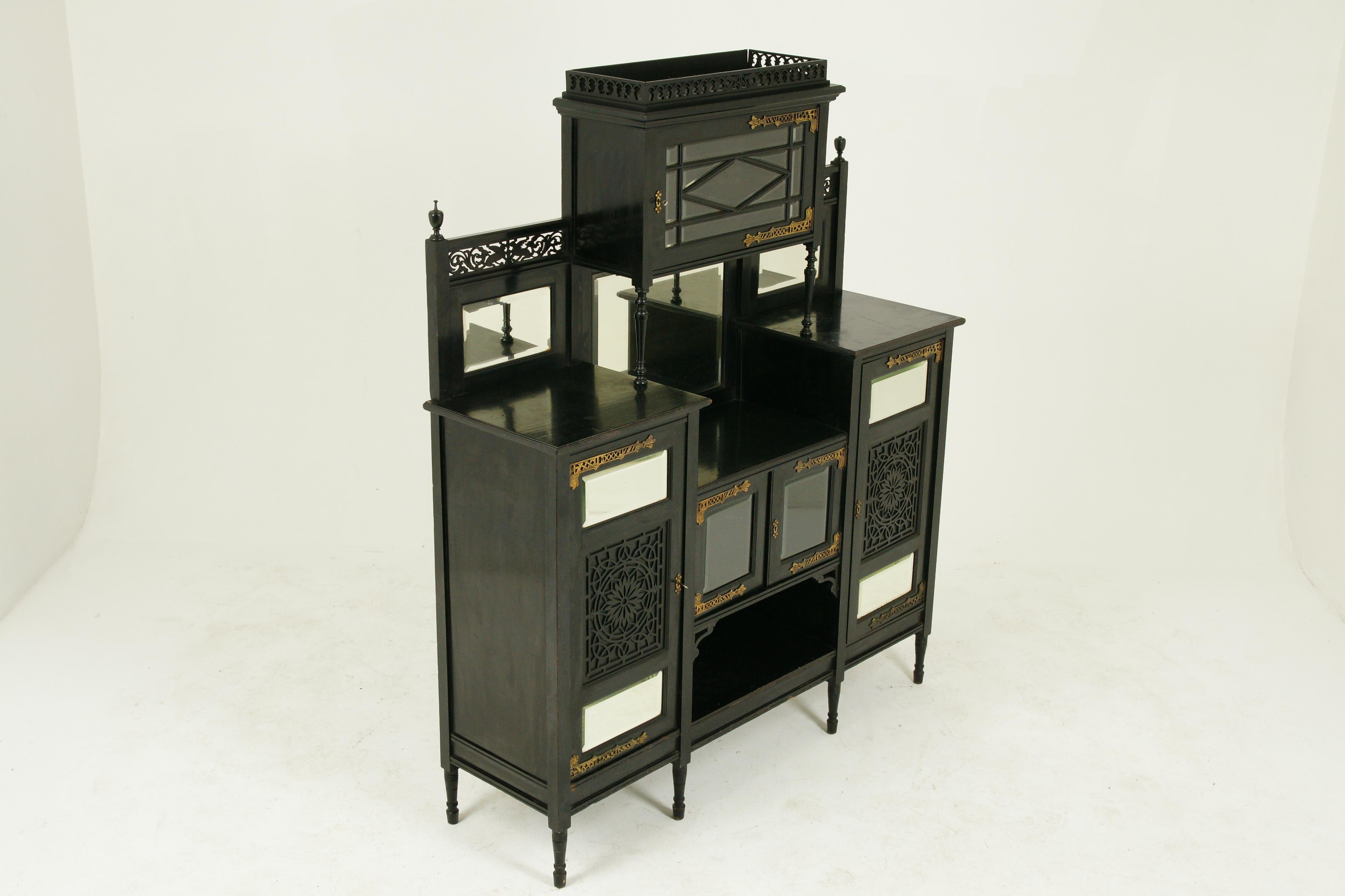 Ebonized Sideboard, Victorian Aesthetic Sideboard, Display Cabinet, 1880 2