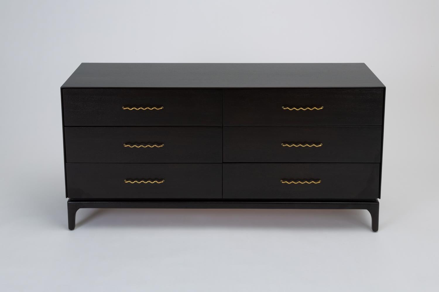 Mid-Century Modern Ebonized Six-Drawer Dresser by John Keal for Brown Saltman