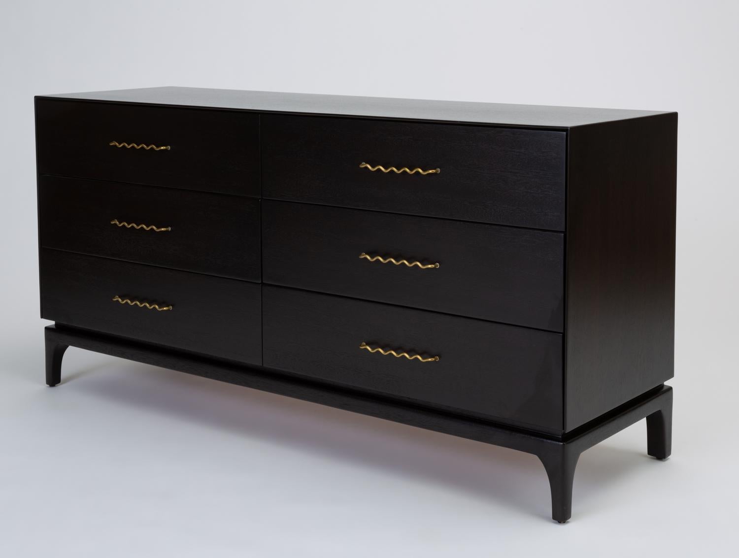 American Ebonized Six-Drawer Dresser by John Keal for Brown Saltman