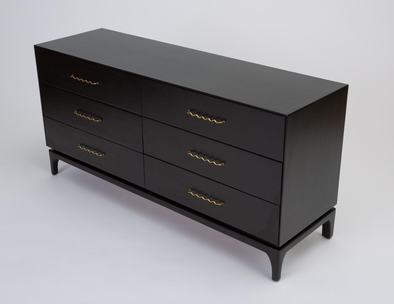 Ebonized Six-Drawer Dresser by John Keal for Brown Saltman In Excellent Condition In Los Angeles, CA