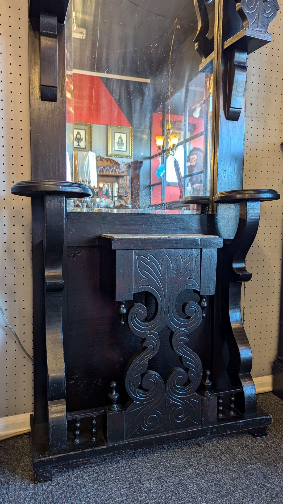 Ebonized Standing Mirror, Pier Mirror For Sale 5