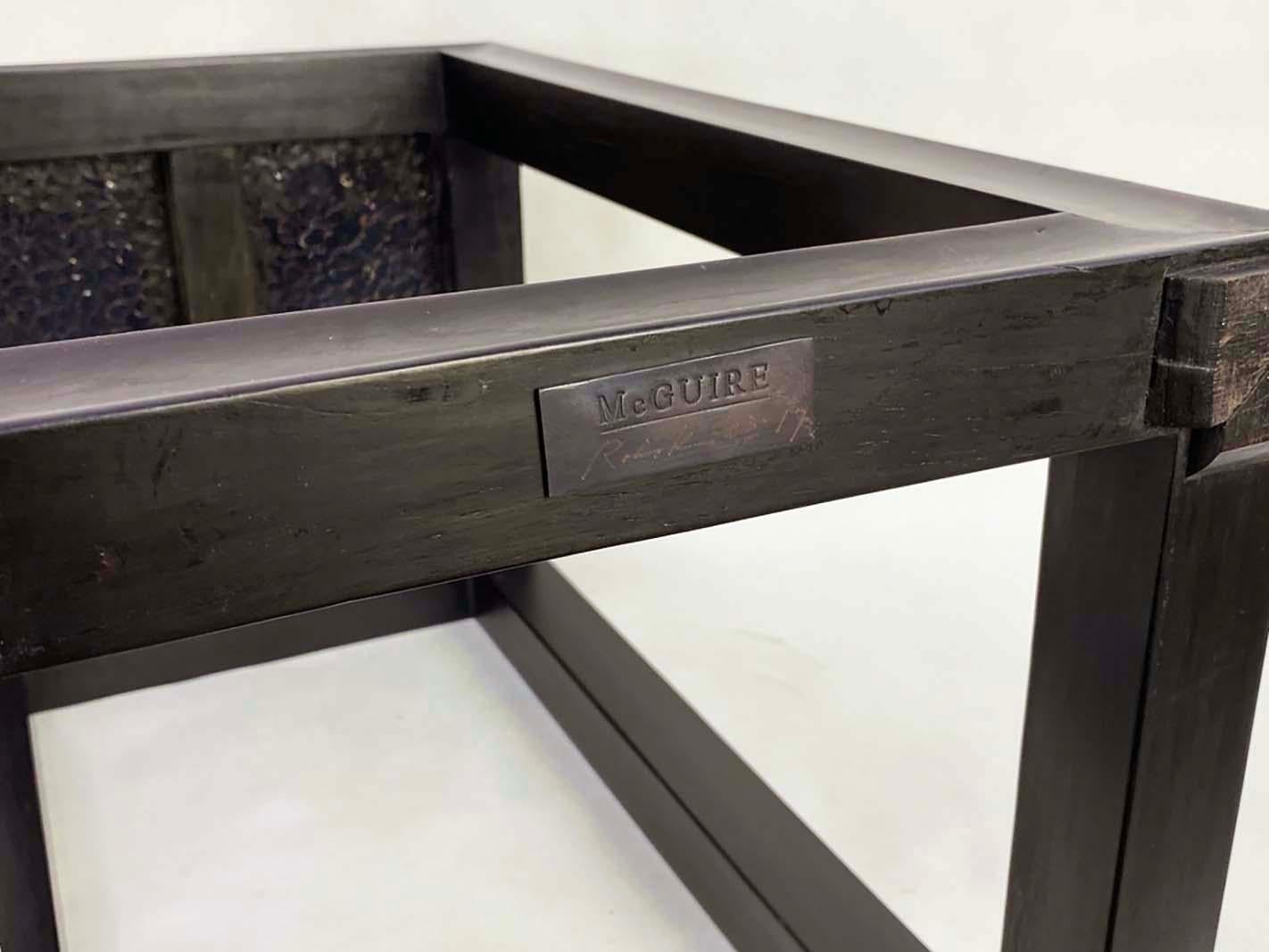 Ebonized Table with Cloisonné Top by Robert Kuo for McGuire For Sale 4