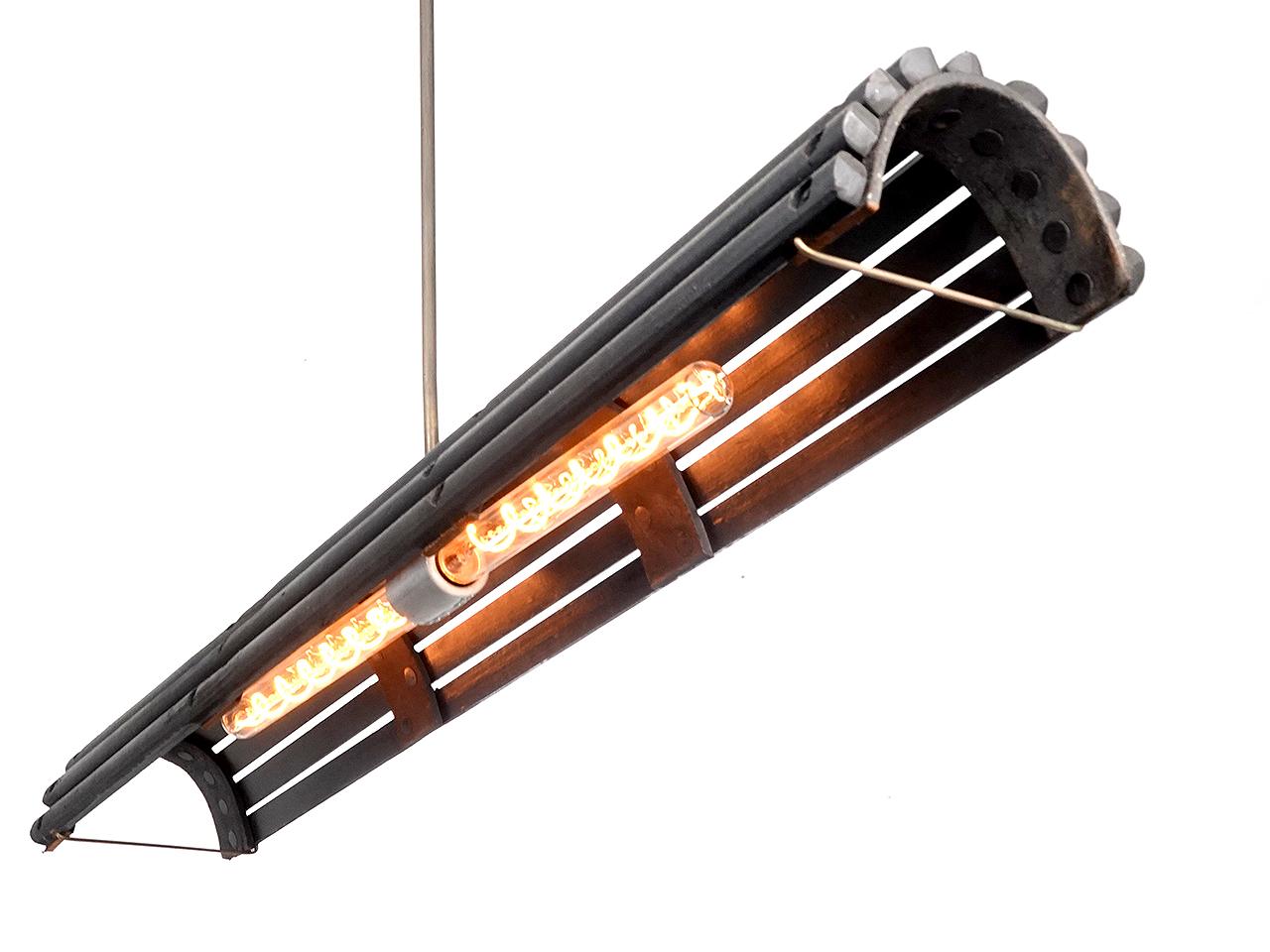 Industrial Ebonized Tambour Lamp For Sale