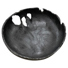 Ebonized Teak Organic Shaped Bowl, Contemporary, China