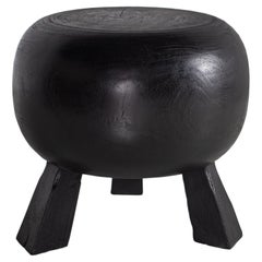 Ebonized Teak Stool of Tribal Inspiration