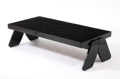 Ebonized Trestle Coffee Table, France 1950's