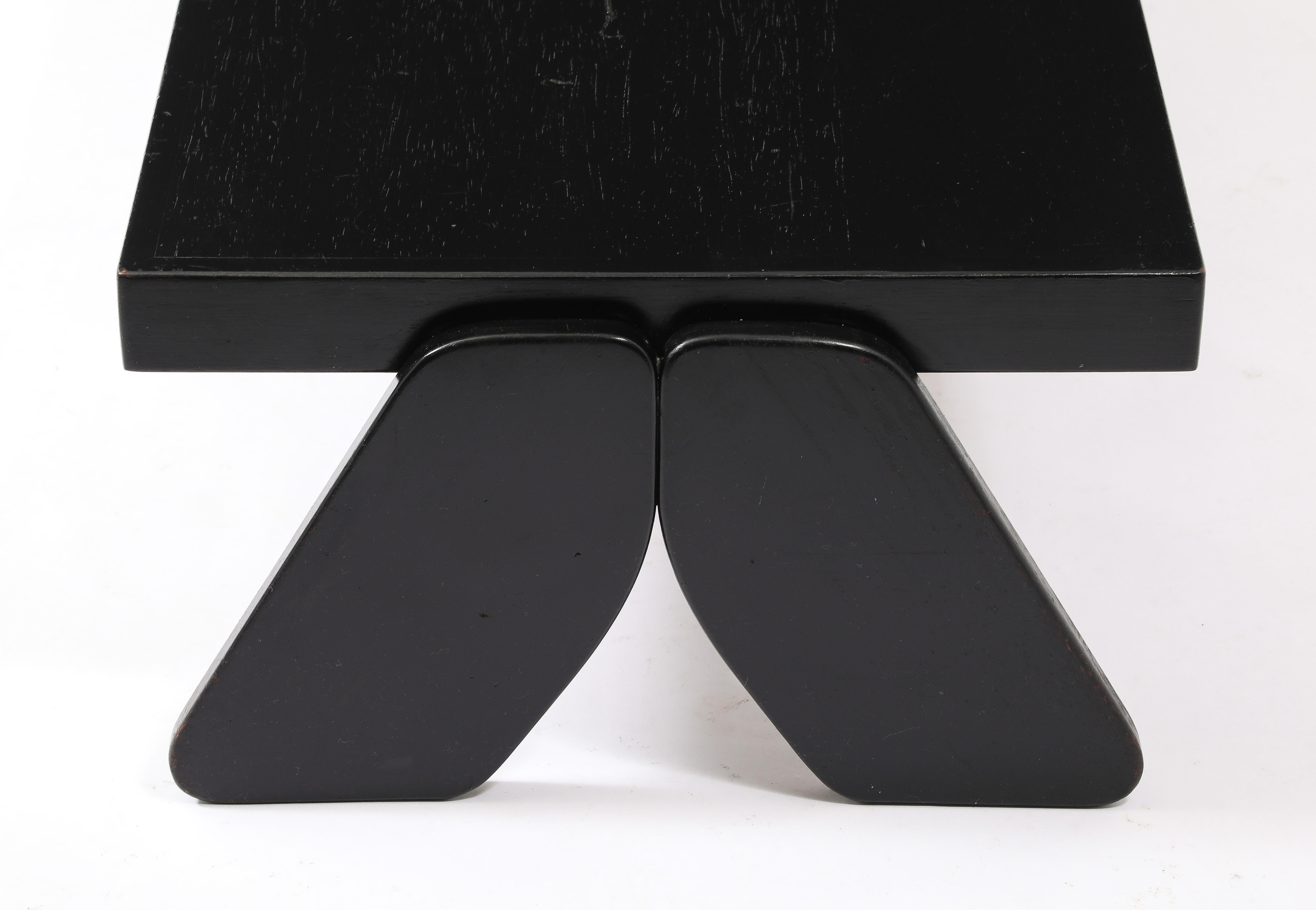 Ebonized Trestle Coffee Table, France 1950's For Sale 2