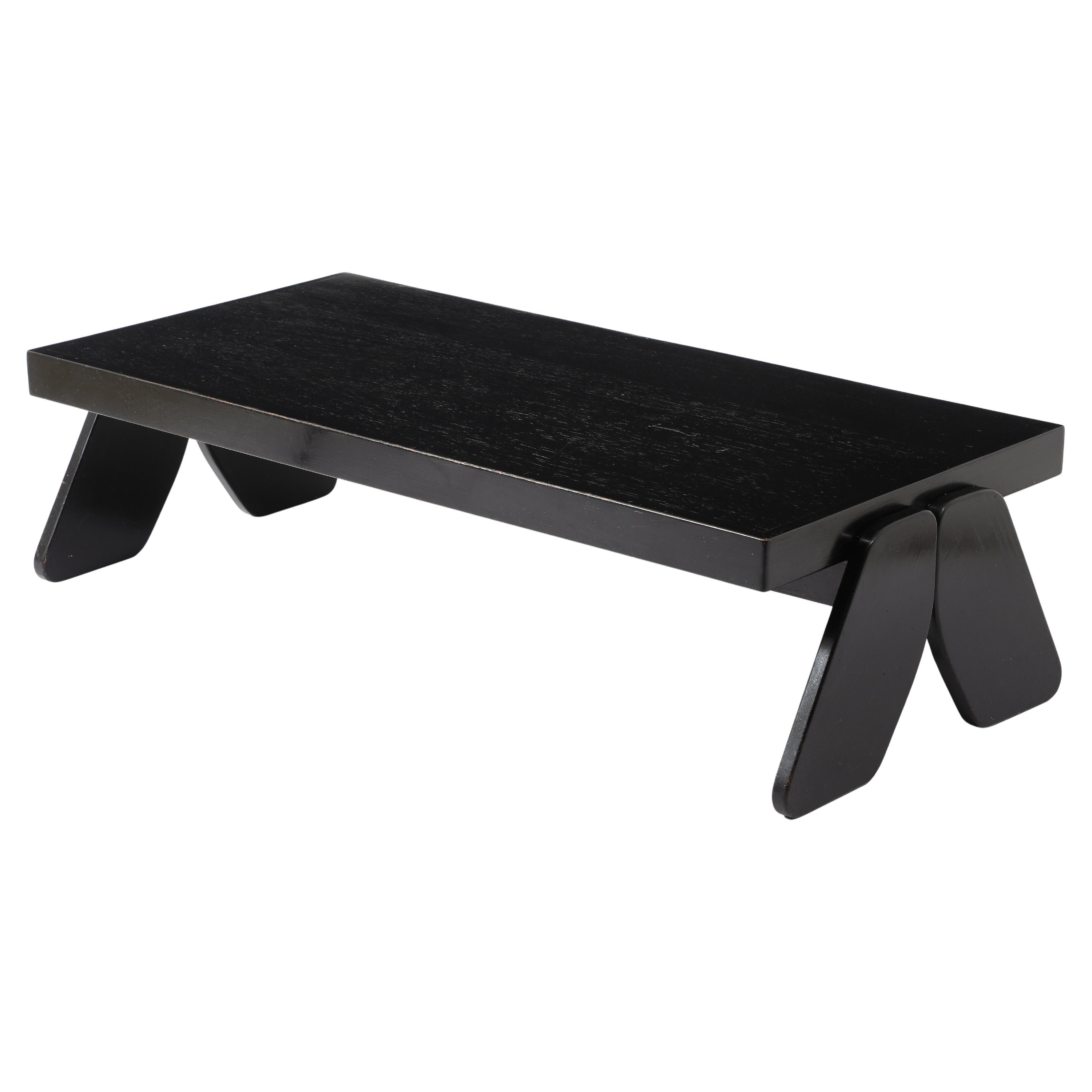 Ebonized Trestle Coffee Table, France 1950's