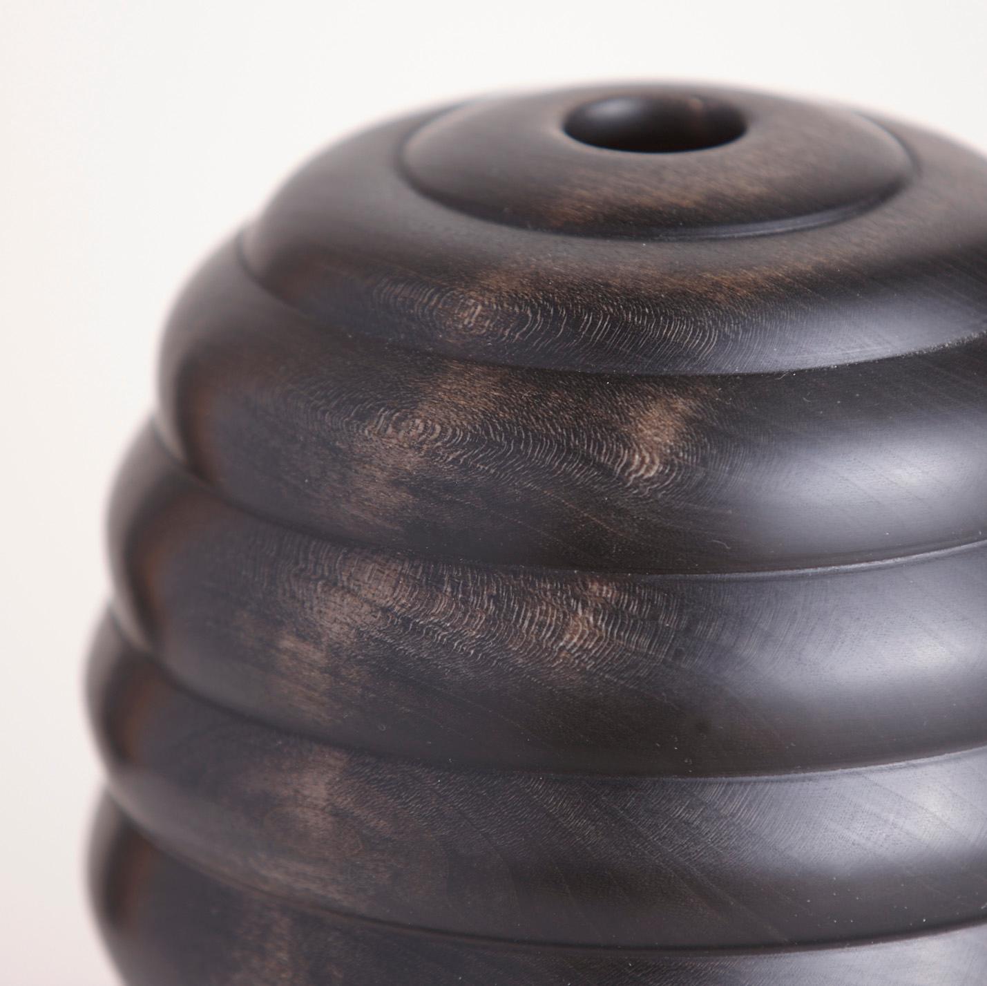 American Ebonized Turned Cherrywood 'Hive' Vessel No. 2 For Sale