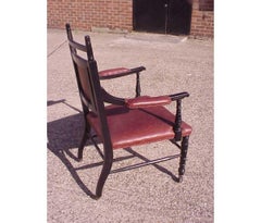 Ebonized Upholstered Armchair Made by Oetzmann, After a Design by E.W. Godwin