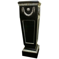 Ebonized Victorian Pedestal with Brass Mounts
