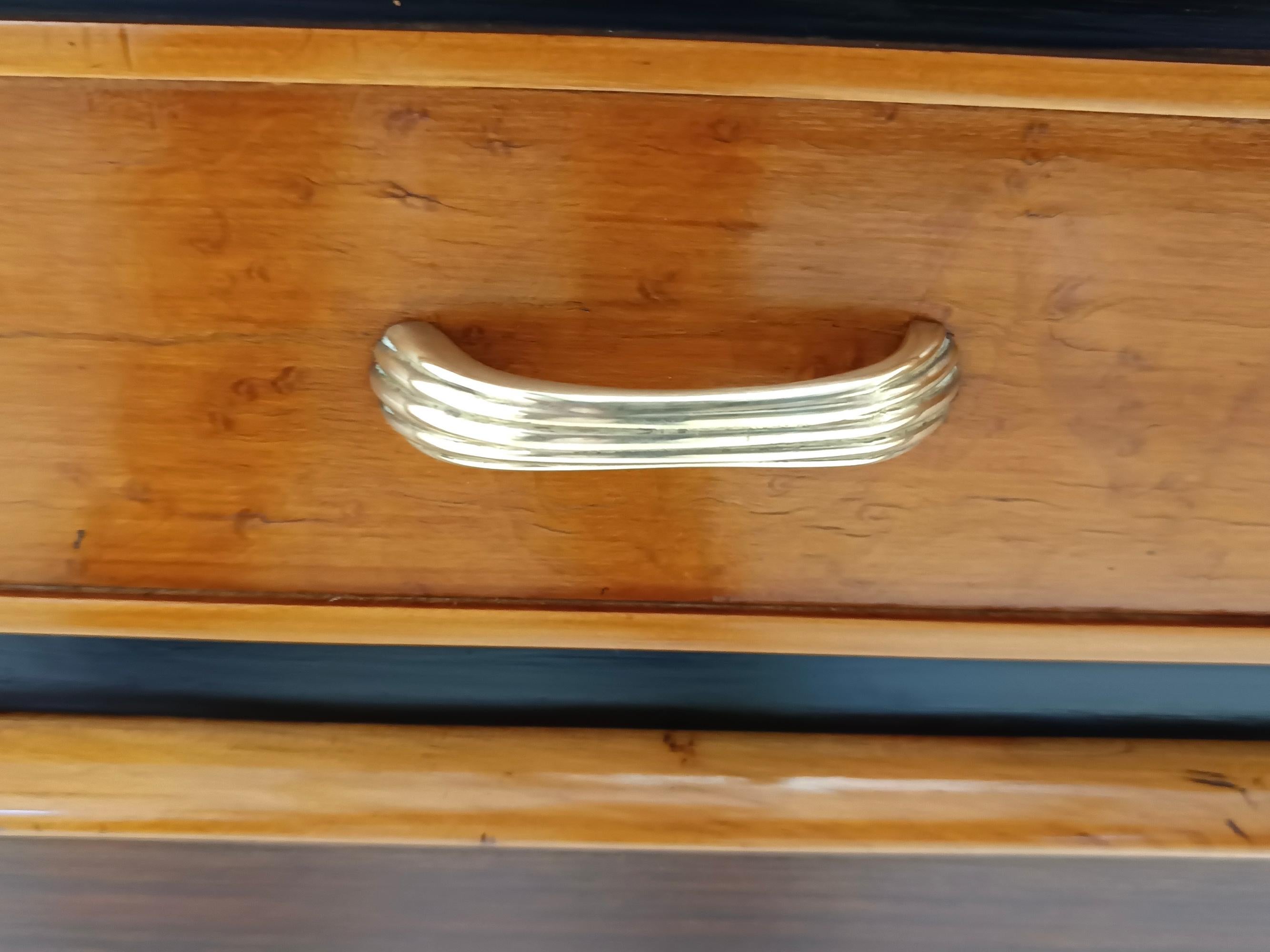 Ebonized Walnut and Birch Vanity Table / Console with Mirror ascr. to Buffa For Sale 2