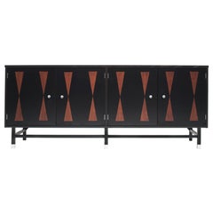 Ebonized Walnut and Inlaid Rosewood Credenza, circa 1960s