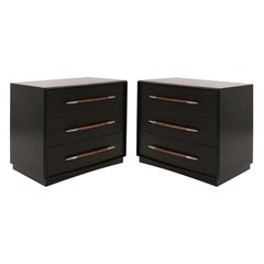 Ebonized Walnut Bedside Tables by T.H. Robsjohn-Gibbings, 1950s