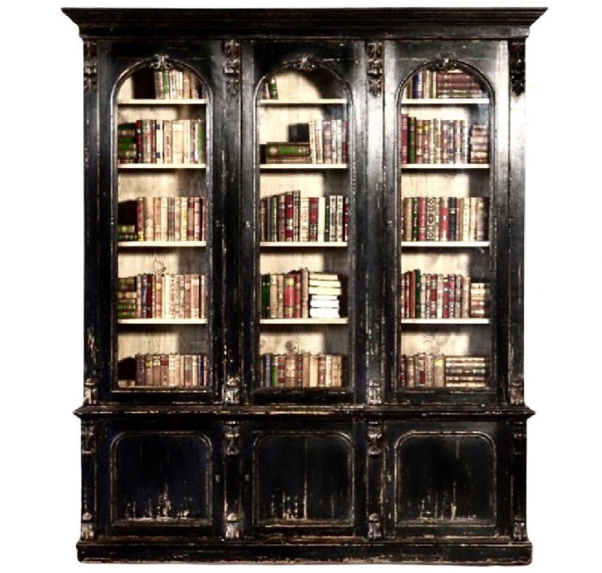 Ebonized Walnut Bookcase Cabinet Victorian Renaissance Revival RL Van Thiel & Co 3