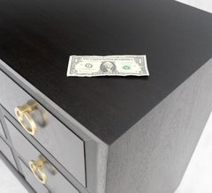 Ebonized Walnut Large Gold Rings Drop Pulls 3 Drawer Bachelor Chest MINT!