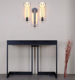 Ebonized White Ash Wishbone 2 Drawer High Table by A. Jacob Marks