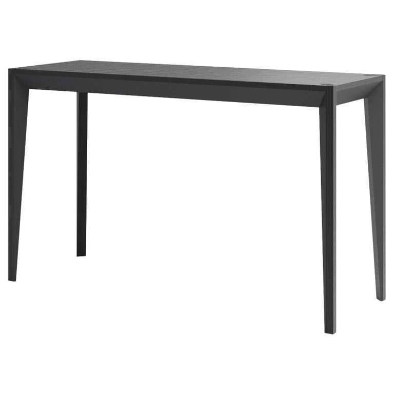 Ebonized Wood All Black MiMi Console or Tiny Desk by Miduny, Made in Italy For Sale