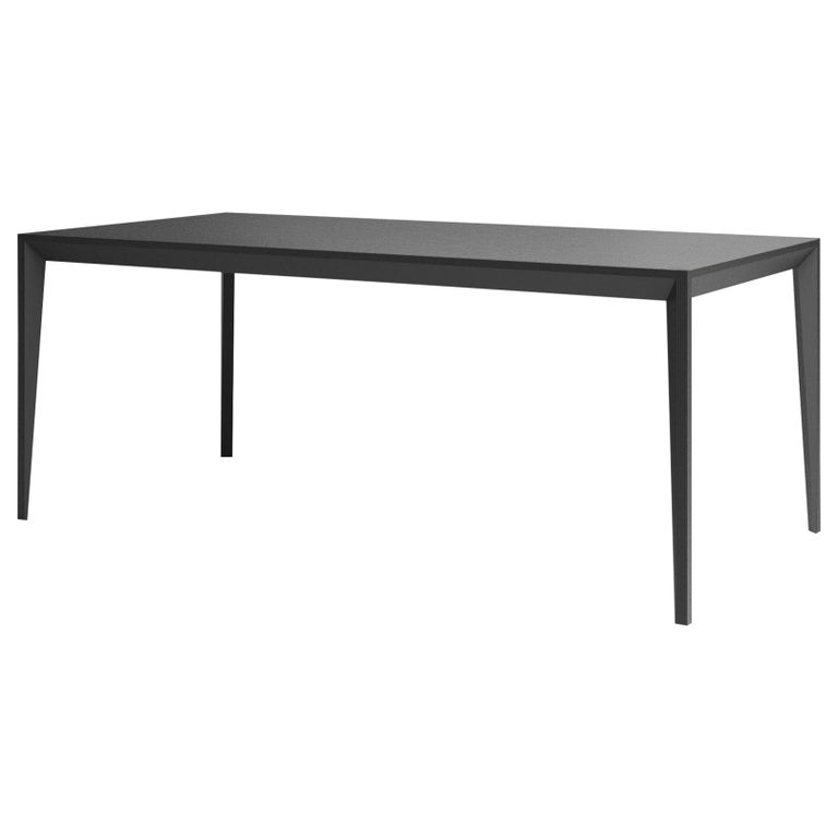 Ebonized Wood All-Black MiMi Dining Table by Miduny, Made in Italy For Sale