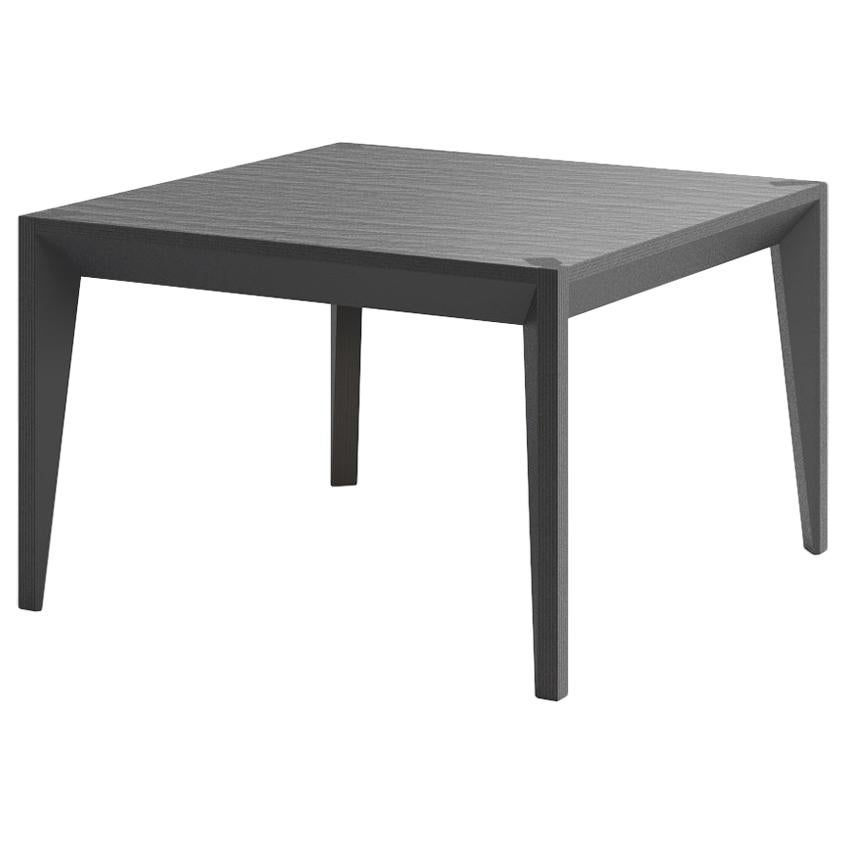 Table basse carrée MiMi entièrement noire en bois ébénisé de Miduny, fabriquée en Italie