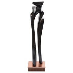 Ebonized Wood and Copper Sculpture, 1970s