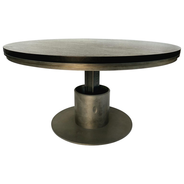 Industrial dining table, late 20th century, offered by Iconic Design Gallery, Inc.
