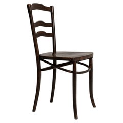 Ebonized Wood Ladder Back Dining Chair, Antique French Design