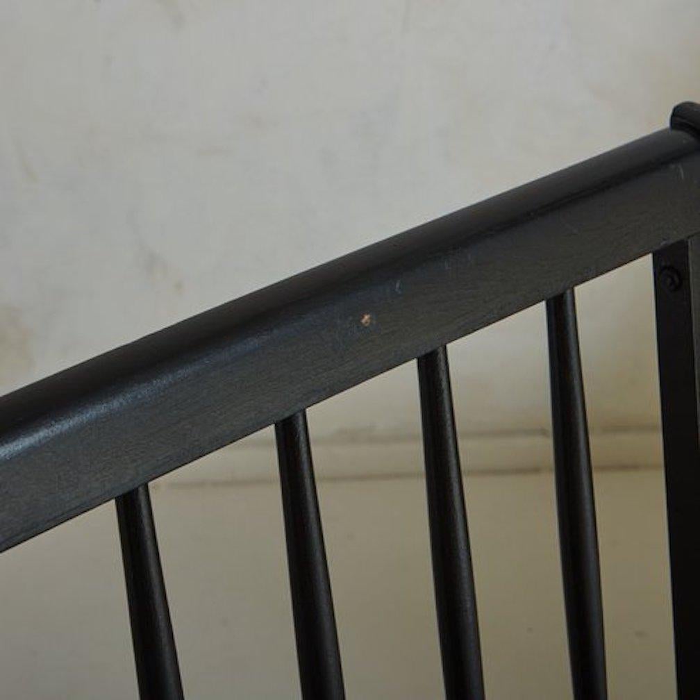 Ebonized Wood Spindle Back Bench, France 20th Century For Sale 11