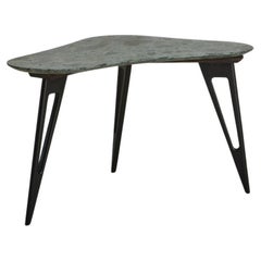 Retro Ebonized Wood + Verde Alpi Side Table in the Style of Ico Parisi, Italy 1960s