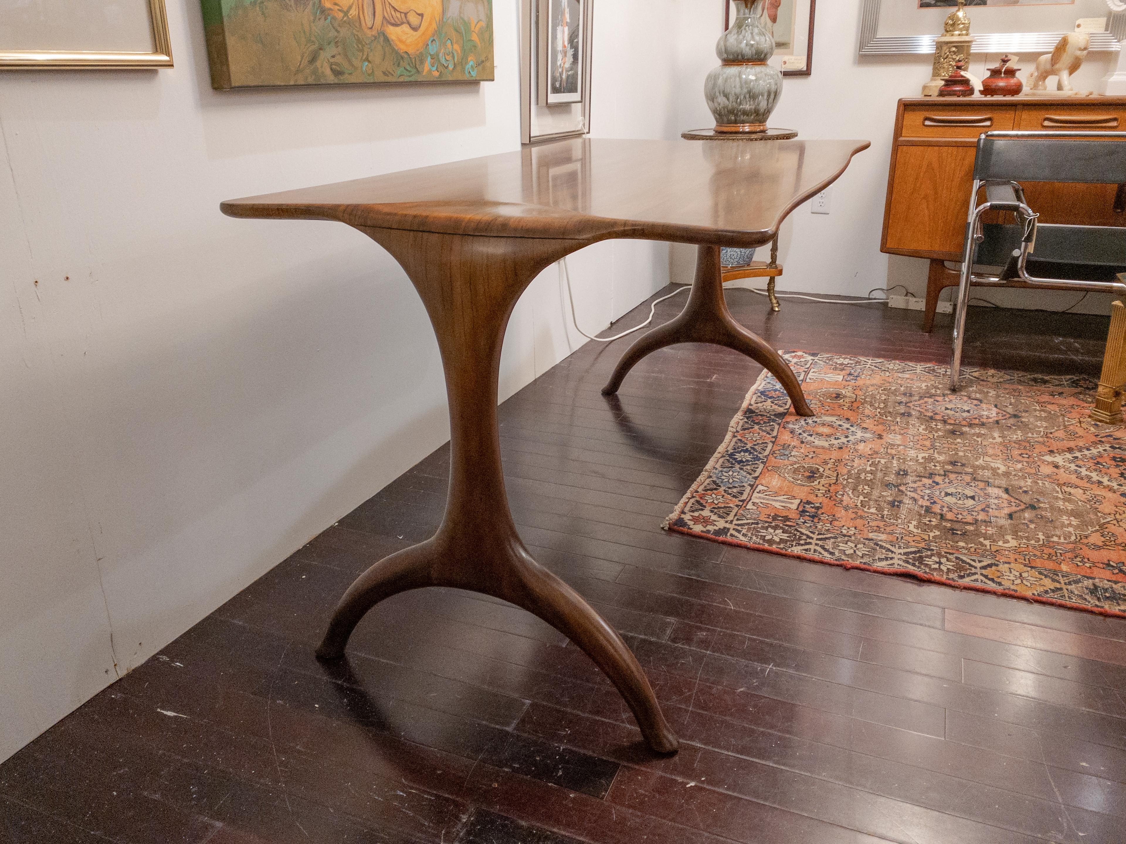 Ebonized Wood Writing Table Designed by the Keno Brothers In Good Condition For Sale In Houston, TX