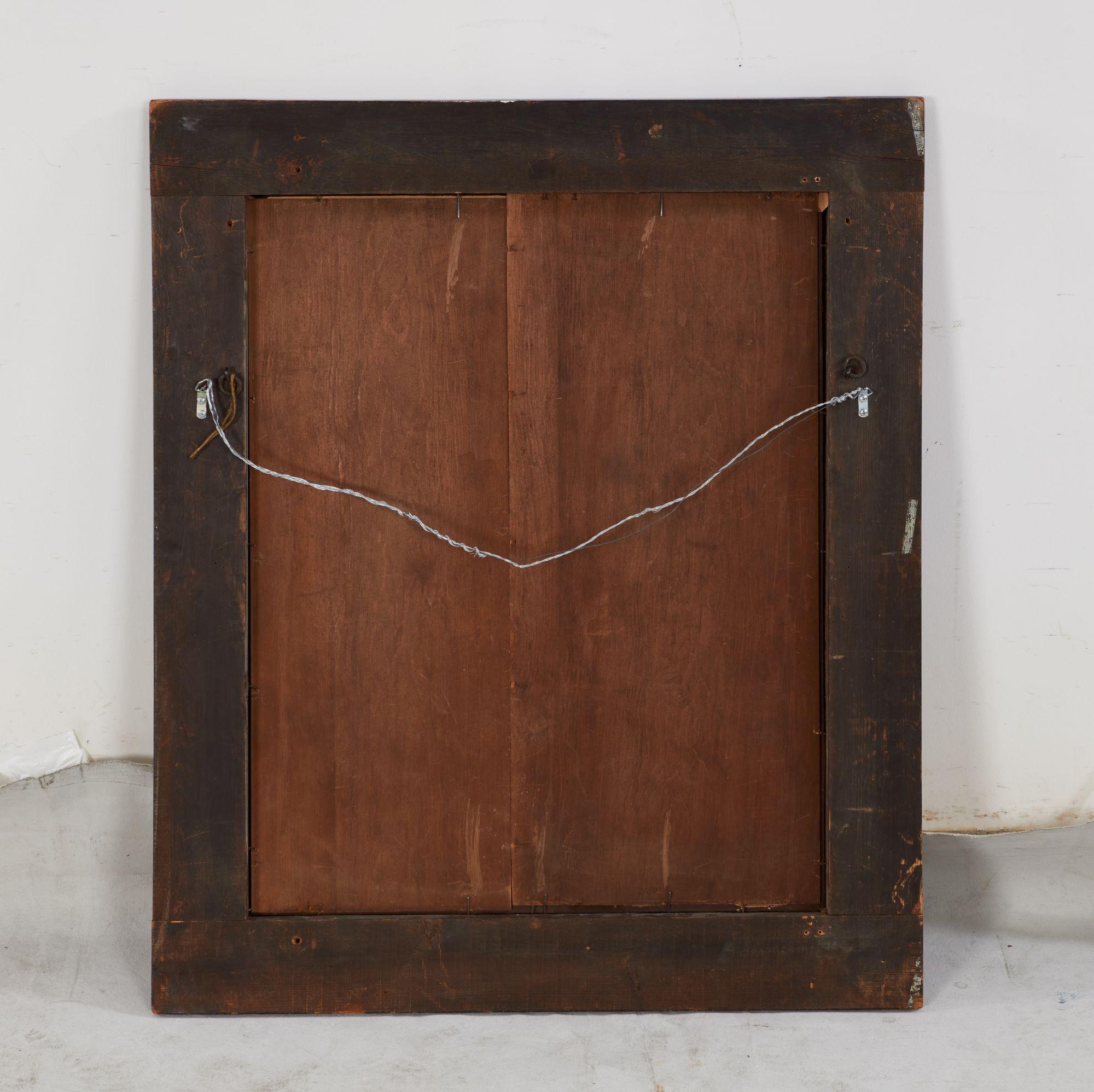 Ebony and Faux Tortoise Mirror For Sale 1