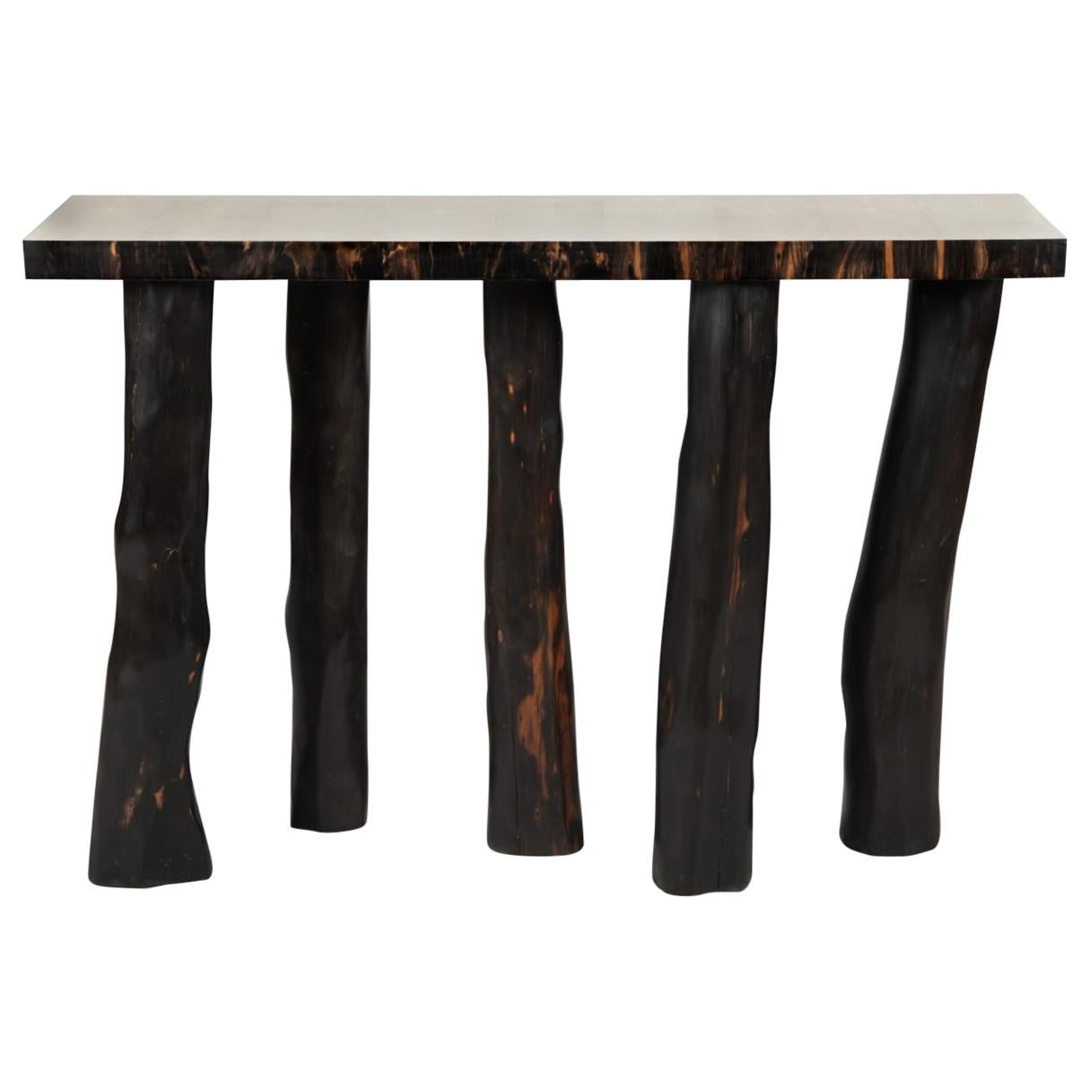 Ebony and Galuchat Shagreen Console Table, France For Sale