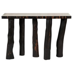 Ebony and Galuchat Shagreen Console Table, France