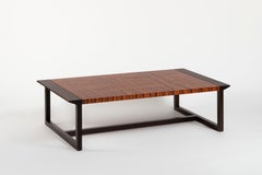 Ebony and Mahogany Pommelè Large Coffee Table Cmp Design for Giordano Viganò