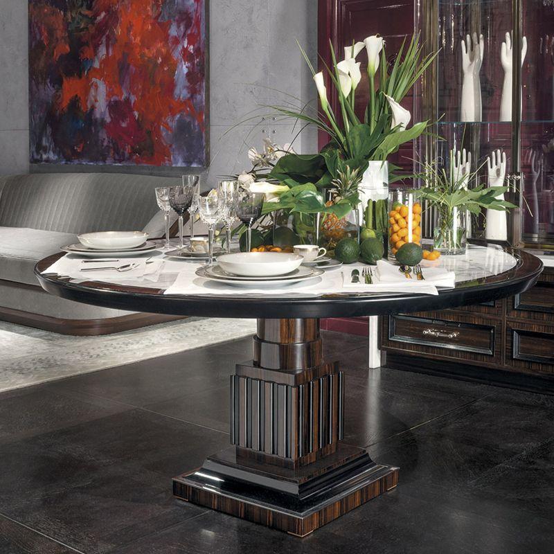 Runder Tisch aus Ebenholz und Marmor im Zustand „Neu“ im Angebot in Milan, IT