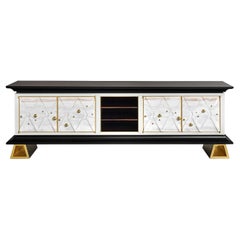 Ebony And Marble Sideboard