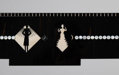 Ebony and Mother of Pearl Marquetry Console Table, France