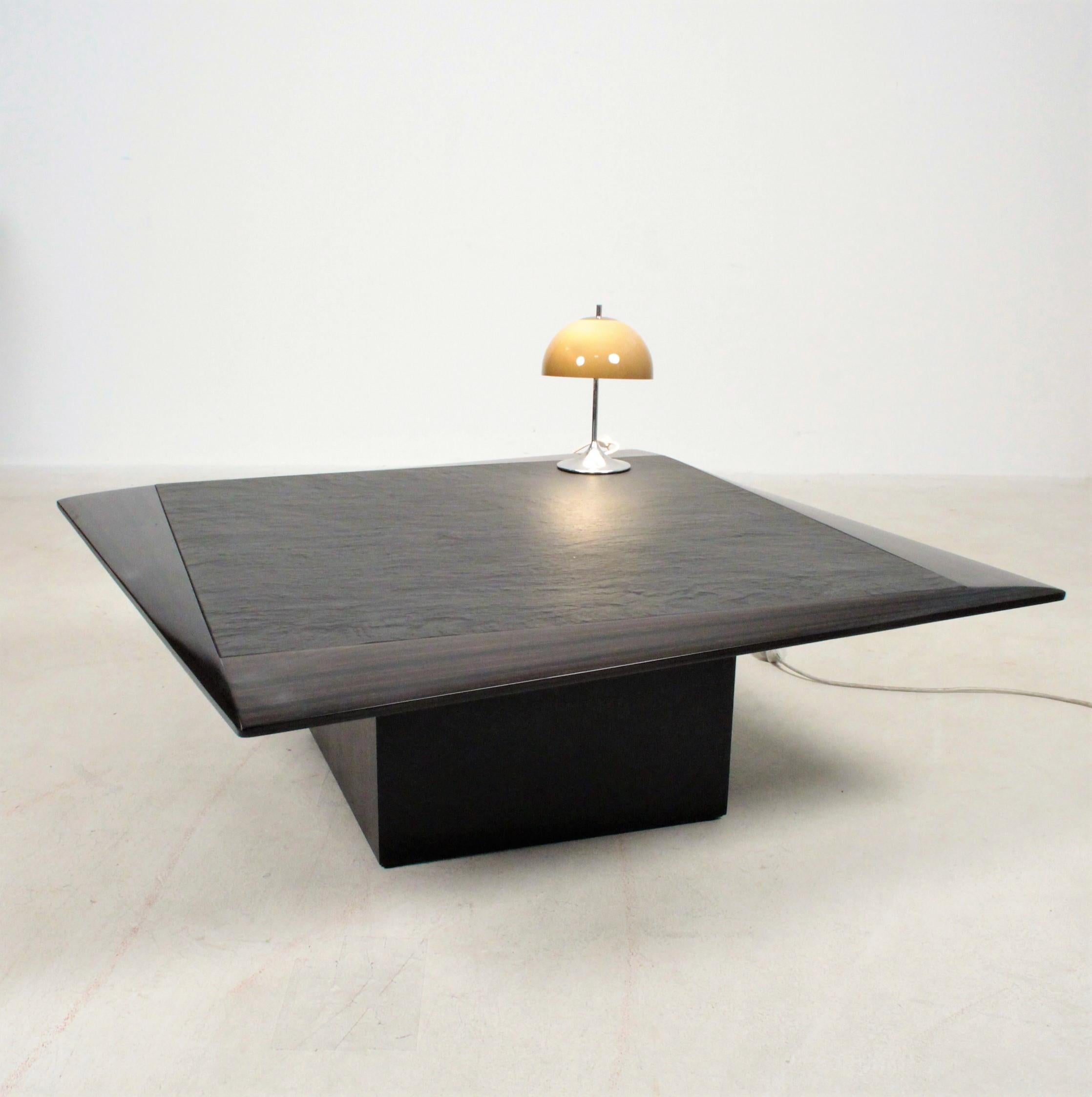 Table Atributed to Tobia Scarpa, Ebony and slate  Italy, 1970 For Sale 1