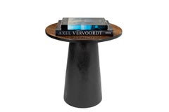 Ebony Base Pedestal Side Table