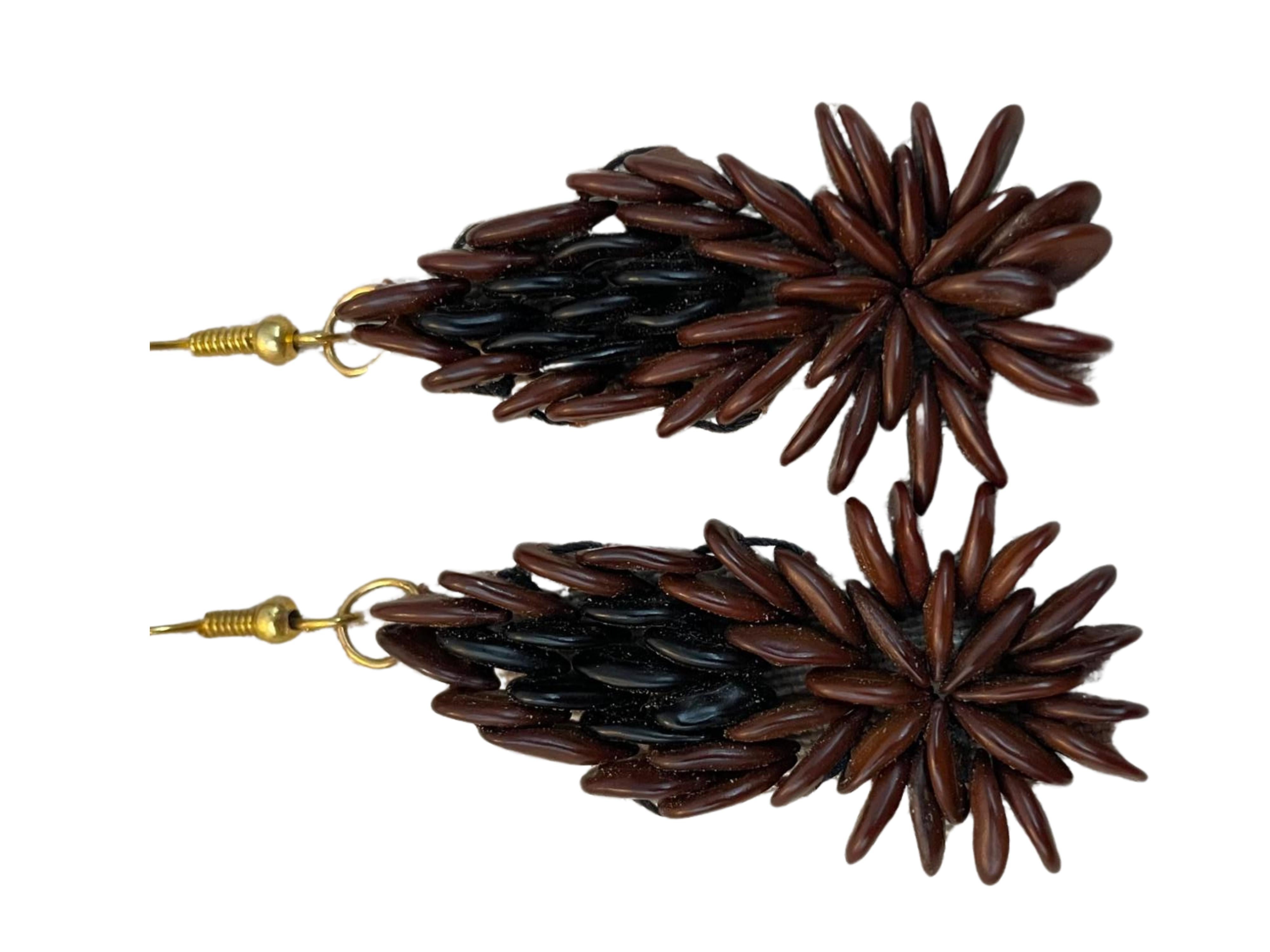 Ebony Blossom Earrings In New Condition For Sale In Oxford, MD