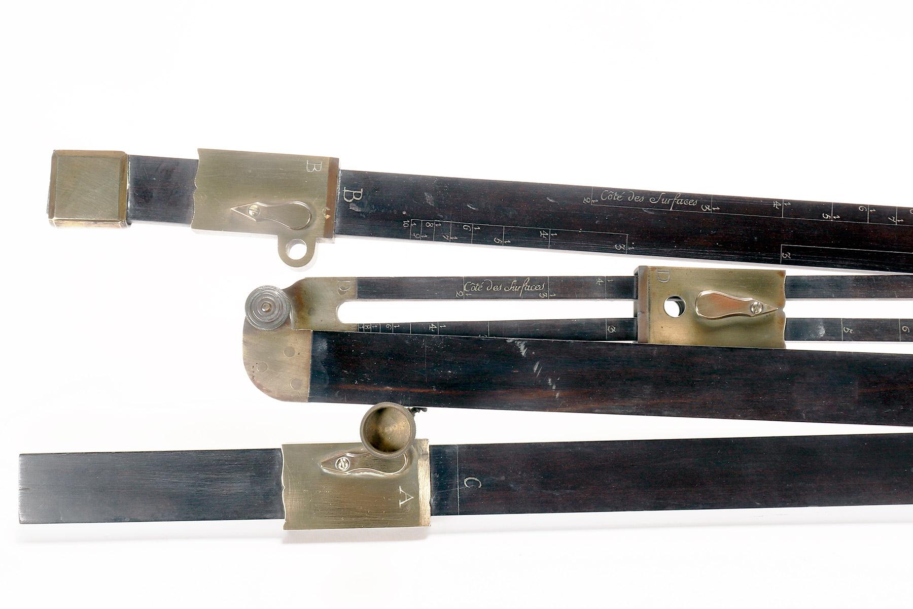 Francese Pantografo in ebano, ottone e avorio, firmato Lennel, Parigi 1780. in vendita
